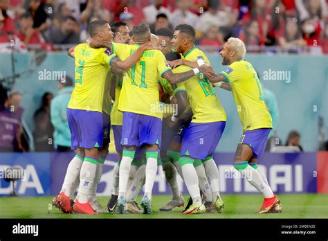 Brazil Celebrates The Richarlisons Goal During The Fifa World Cup 2022