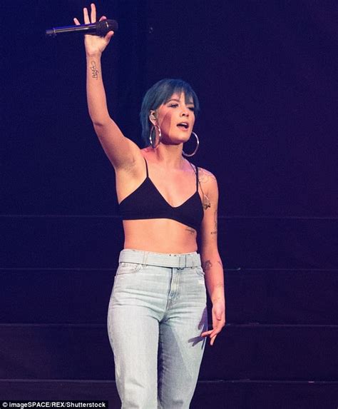 halsey flashes her bra as she gives electrifying performance at b96