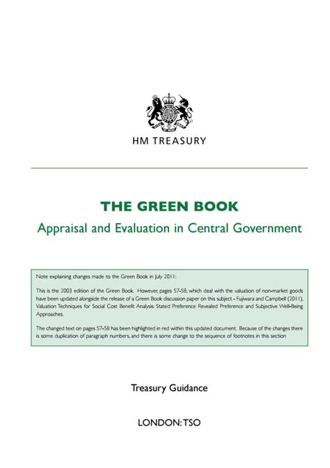 HM Treasury, Green Book - Appraisal and Evaluation in ...