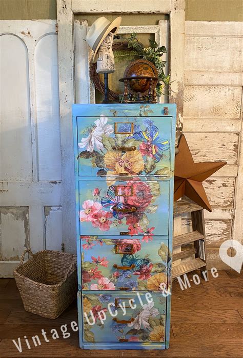 How to paint a metal filing cabinet on a budget! WWII/Korean War Wood Filing Cabinet | Diy painting ...