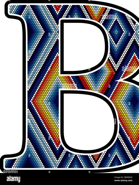 Letra Inicial Mayúscula B Con Coloridos Puntos Diseño Abstracto