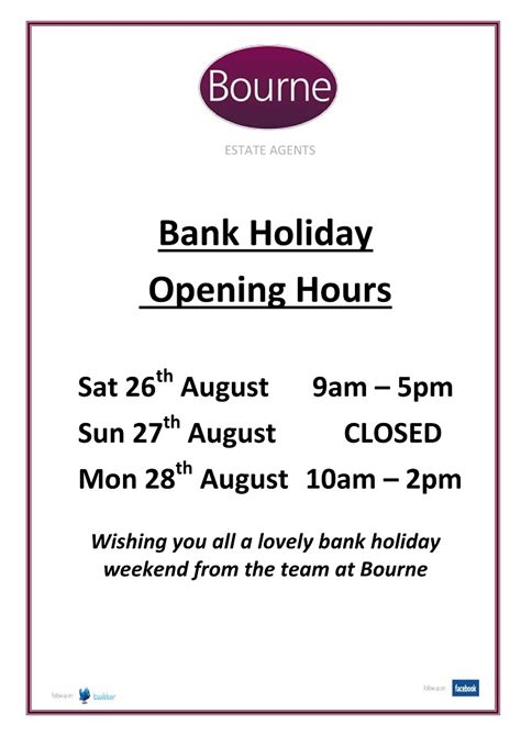 Find opening hours to metro bank near me. Bank Holiday Opening Times - Bourne Estate Agents