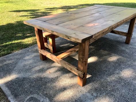 Rustic 7ft Farmhouse Table With Breadboard Ends And Bench Etsy