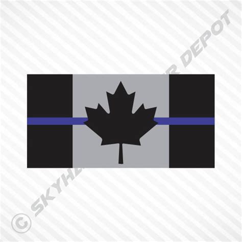 Subdued Canadian Flag Thin Blue Line Sticker Vinyl Decal Etsy