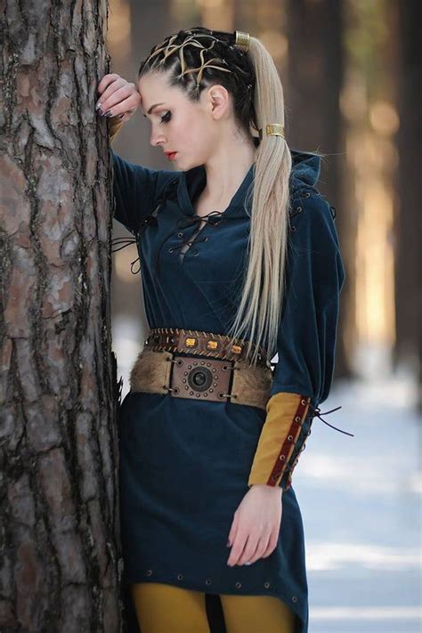 Women Medieval Dress Elf Costumedark Blue Elf Costume With Etsy