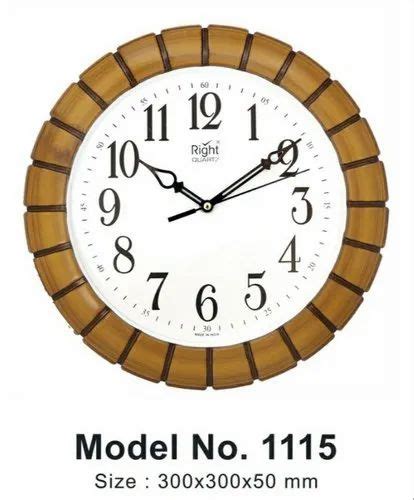 Right Quartz Wooden Finish Antique Wall Clock Size 300x300 Mm Model