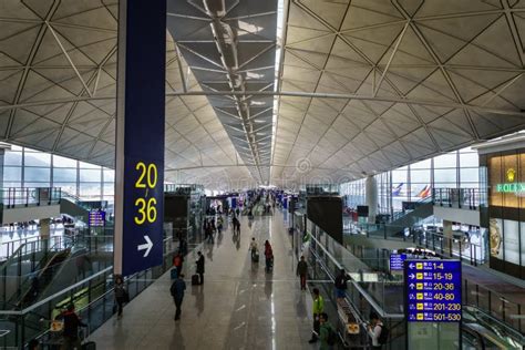 Departure Gate Area Inside Of Hong Kong International Airport Editorial