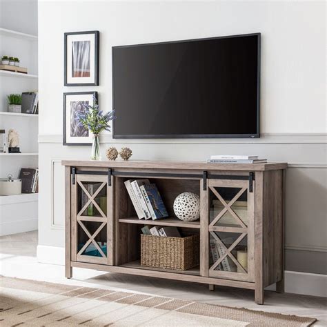 Clementine Gray Oak TV Stand - Hudson & Canal TV0403 | Living room tv