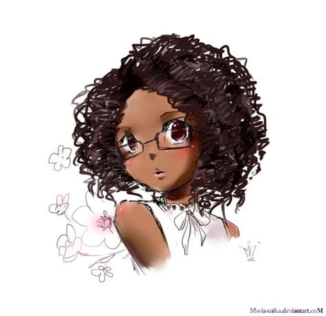 Little Girls With Afros 1commission Girl With Glasses By ~ Maria Mika