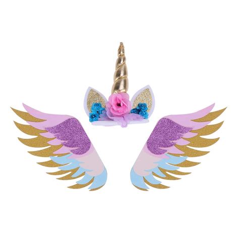 unicorn wings cake topper glitter paper cake insertion card cake