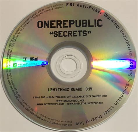 Onerepublic Secrets 2010 Cdr Discogs