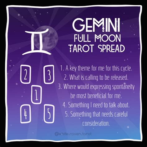 Gemini Full Moon Tarot Spread White Raven Tarot