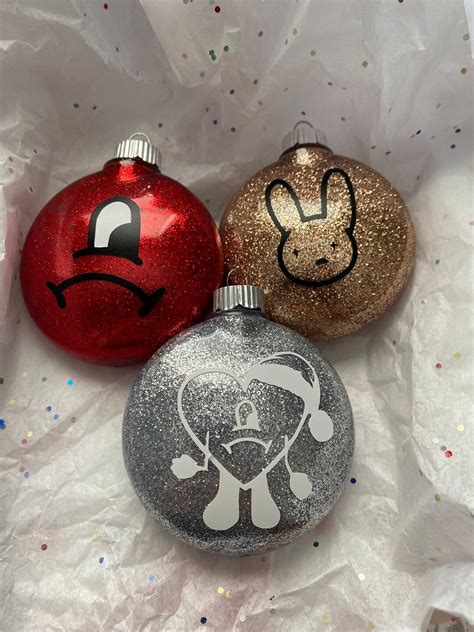 Bad Bunny Ornamentsbad Bunny Heartuna Navidad Sin Tibad Etsy
