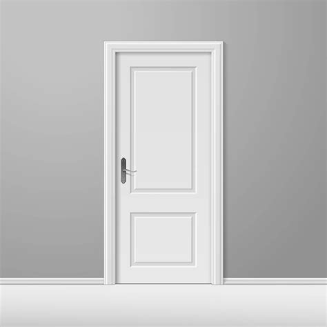 Premium Vector Vector White Closed Door With Frame