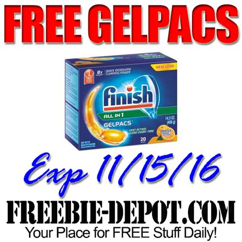 Free Finish Gelpacs 32 Ct Exp 111516 Freebie Depot