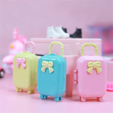 30cm Doll Suitcase Barbie Doll Suitcase With Bow Doll Etsy