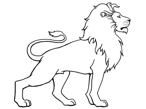 Lion standing  Lion Kids Coloring Pages