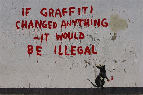 Banksy Graffiti Rat New Street Piece In Fitzrovia London