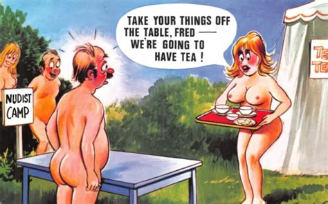 Bamforth Comic Postcard No Camping Nudist Camp Unused Very Good Picclick Uk