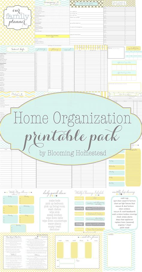 Free Home Organizing Printables