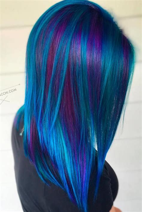 Hair Color Blue And Purple Highlights