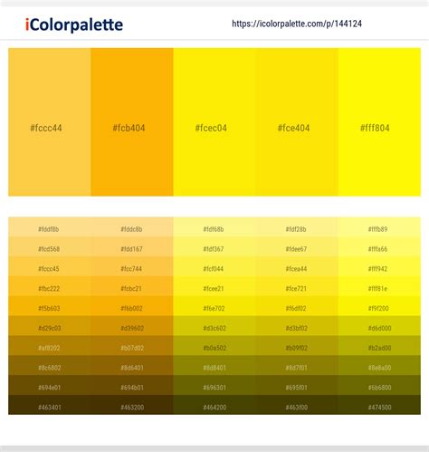 Yellow Color Palette Names
