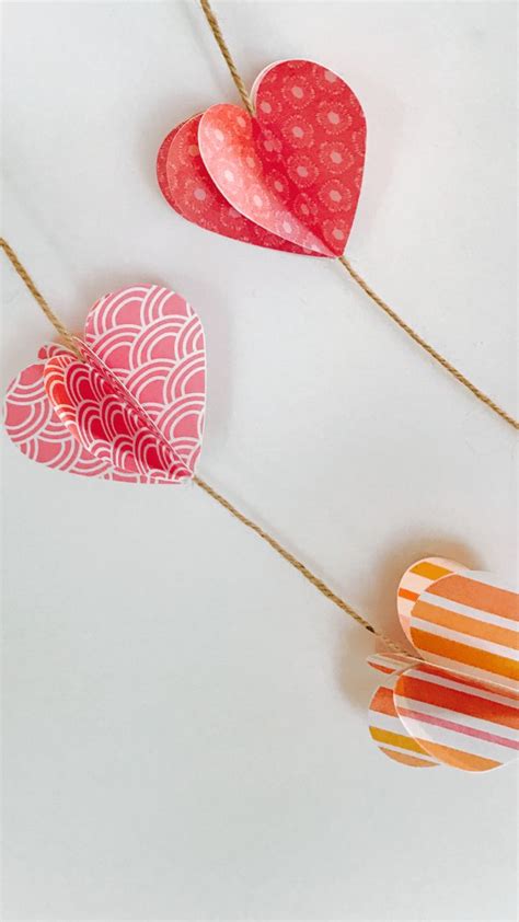 Paper Heart Garland Thoughts And Whimsy Paper Heart Garland Diy