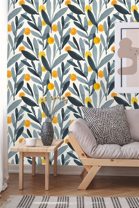 Removable Wallpaper Peel And Stick Leaves Wallpaper Self Adhesive