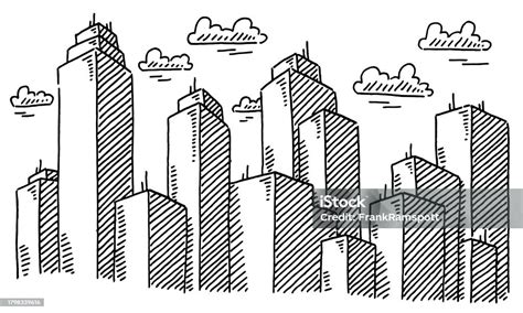 Big City Skyline Drawing Stock Illustration Download Image Now