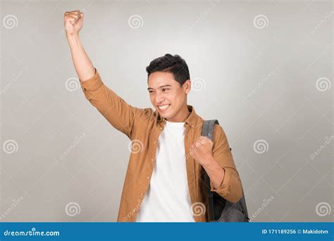 An Excited Student College When He Get Achievement And Celebrating