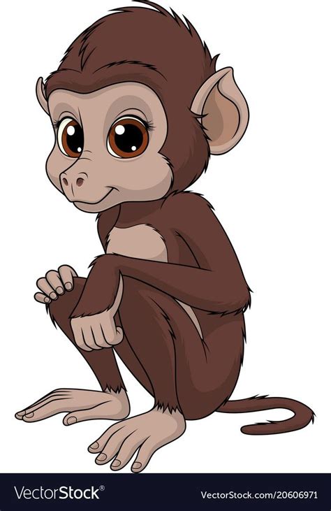 Funny Cute Monkey Royalty Free Vector Image Vectorstock Cute