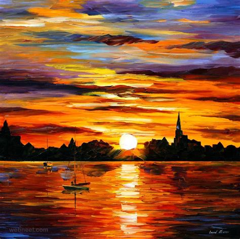 Below are a few beautiful sunset paintings which the artists have experimented with by their palette knives and brushes. 50 Beautiful Sunrise Sunset and Moon Paintings for your ...