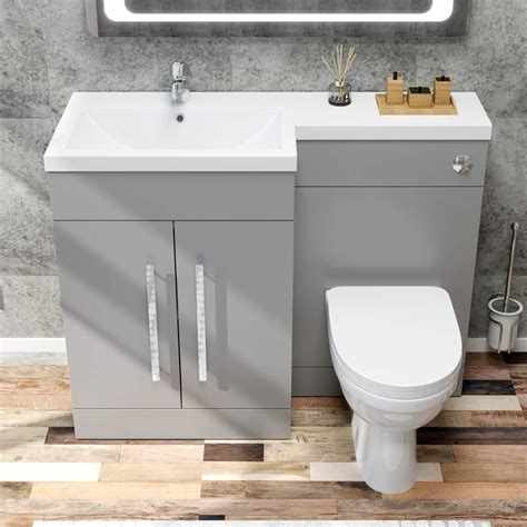 Elegant 1100mm L Shape Bathroom Vanity Sink Unit Furniture Storageleft