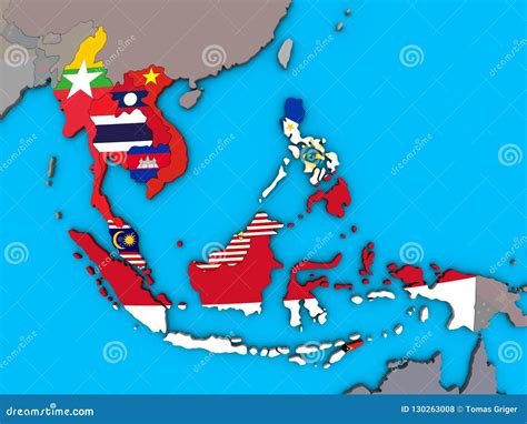 South East Asia Map Flags