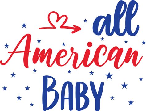 All American Baby Patriotic 4th Of July Free Svg File Svg Heart