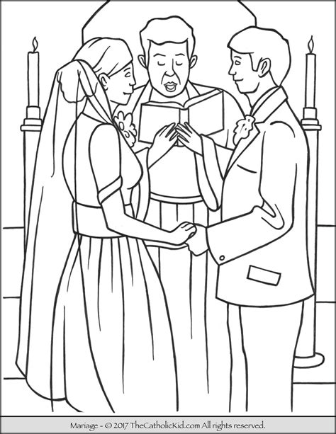 Craft project (a keepsake of the sacrament) iv. Sacrament Marriage Coloring Page | Catholic coloring, 7 ...