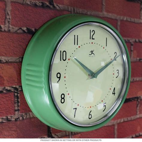 Green Fifties Style Kitchen Wall Clock Retro Wall Clock Kitchen Wall