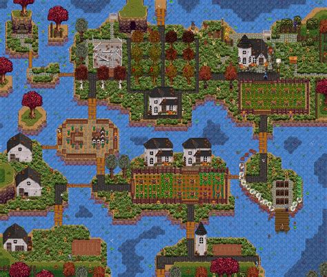 The layout isn't the only unique thing about the farm, however — monsters come out at night here. Aesthetic Forest Farm Setup Stardew Valley Farm Layout ...