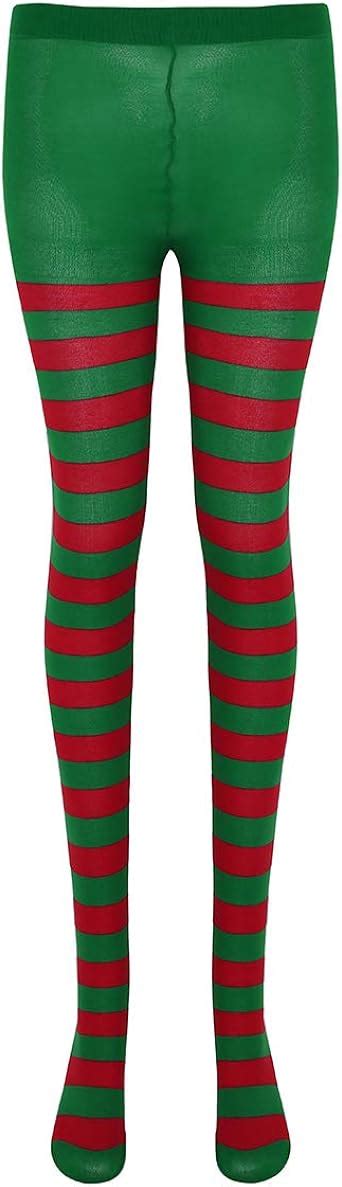 Feeshow Adult Two Toned Elf Jester Costume Spandex Full Footed Tights