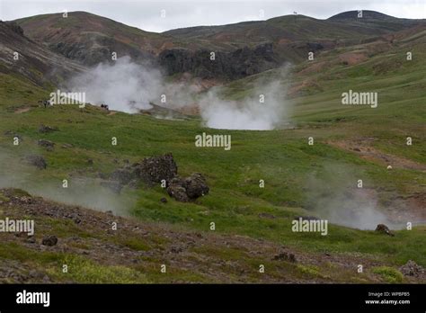 Hot Steam Source In Iceland Stock Photo Alamy