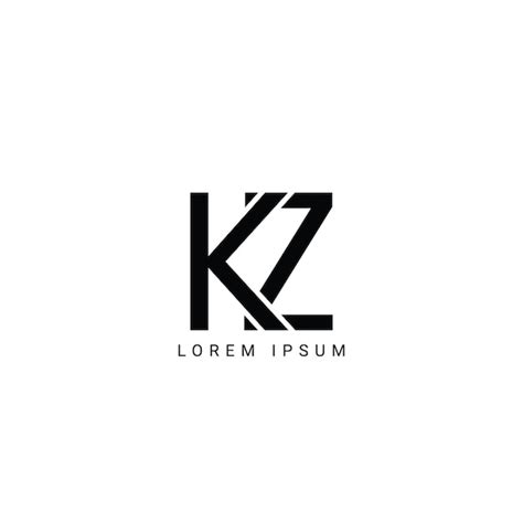 logotipo de letras do alfabeto kz zk k e z vetor premium