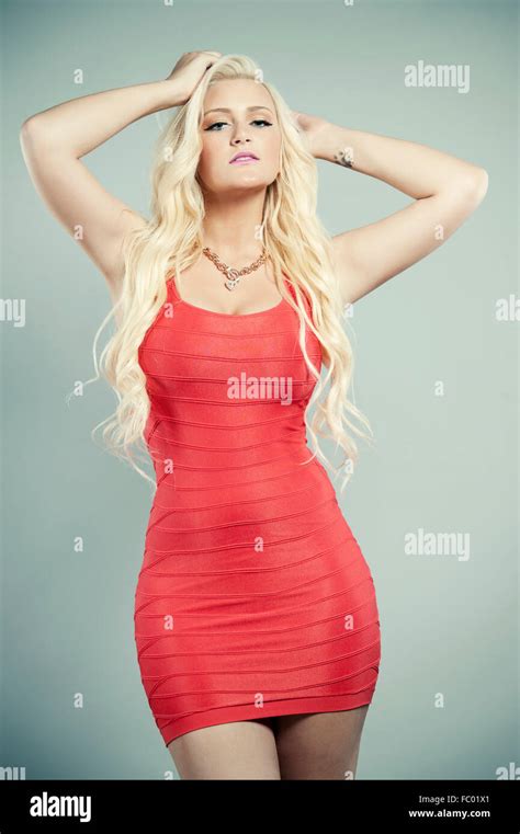 Sexy Busty Blond Stock Photo Alamy
