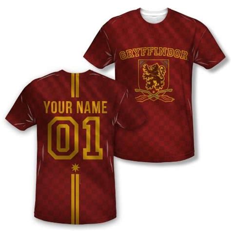 Exclusive Personalized Gryffindor Crest Youth Quidditch Jersey Style T