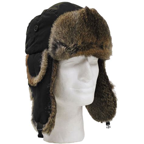 Russian Winter Trapper Hat Soviet Badge Faux Fur Ushanka Cossack Unisex Flaps Ebay