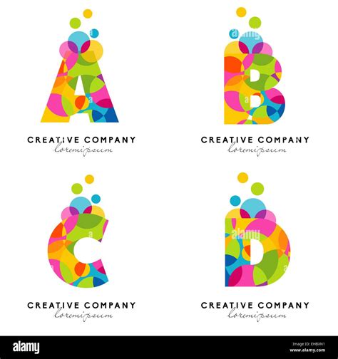 Las Letras Del Alfabeto Creativo Logotipo Cartas Vectoriales Colorido Las Letras Del Alfabeto