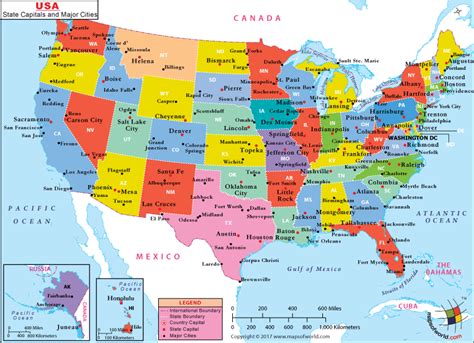 United States Map With Major Cities Printable