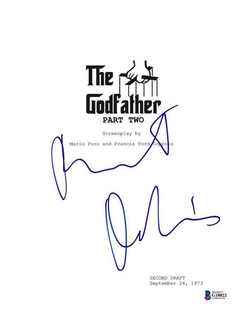 Robert De Niro Authentic Autographed The Godfather Part 2 Script