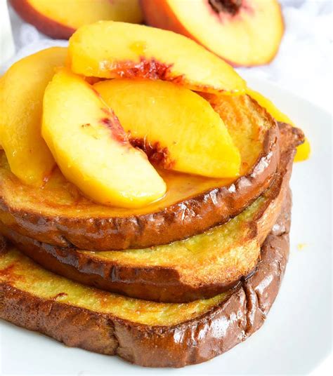 Oven Baked French Toast With Fresh Peaches Wonkywonderful