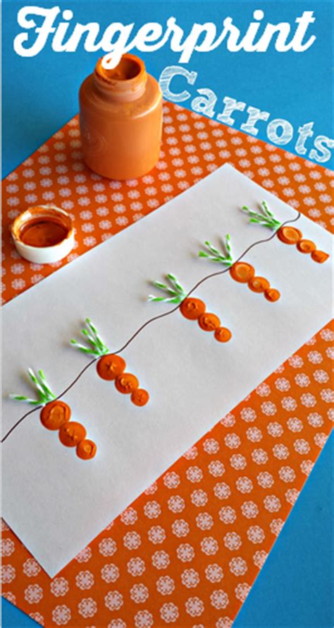 Fingerprint Carrot and Bunny Craft for Kids - Crafty Morning
