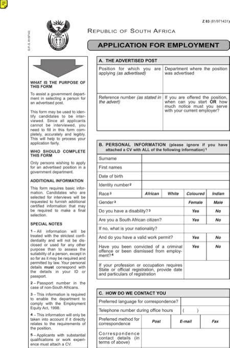 Clearly, there has been lots of confusion regarding the saps application forms. Department of Education Z83 form 2021-2022 - South Africa ...